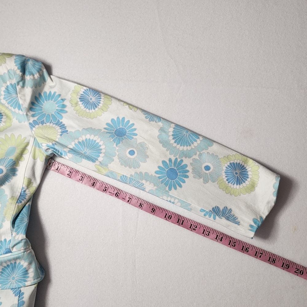 1 Madison Blue Green Floral Trench Coat - Picture 10 of 13